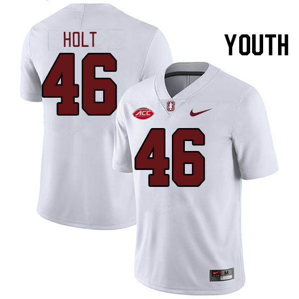 Youth #46 Chico Holt Stanford Cardinal 2024 ACC Conference College Football Jerseys Stitched-White